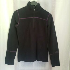 Cabela's MTP Polar Weight Base Layer Shirt Women's L Black 1/4 Zip Mock Top